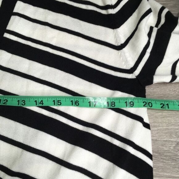 VERVE AMI STRIPPED KNIT OPEN FRONT LONG SLEEVE HOODIE CARDIGAN NWT POCKETS L NWT - Picture 8 of 12